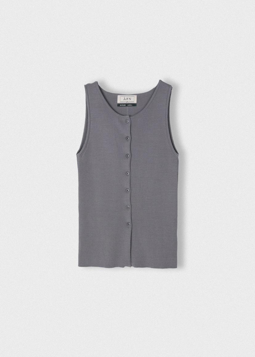 A Flan韓國直郵㊣東大門實拍女裝新品25春夏推薦吊帶背心紐扣AFN/A Flan吊帶/背心圖色2