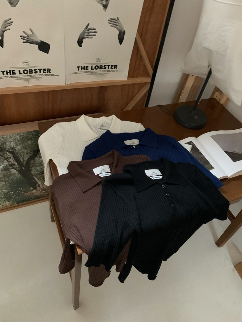 A Flan韓國直郵㊣女裝新款熱賣時尚25春夏人氣休閑針織衫修身AFN/A Flan針織衫