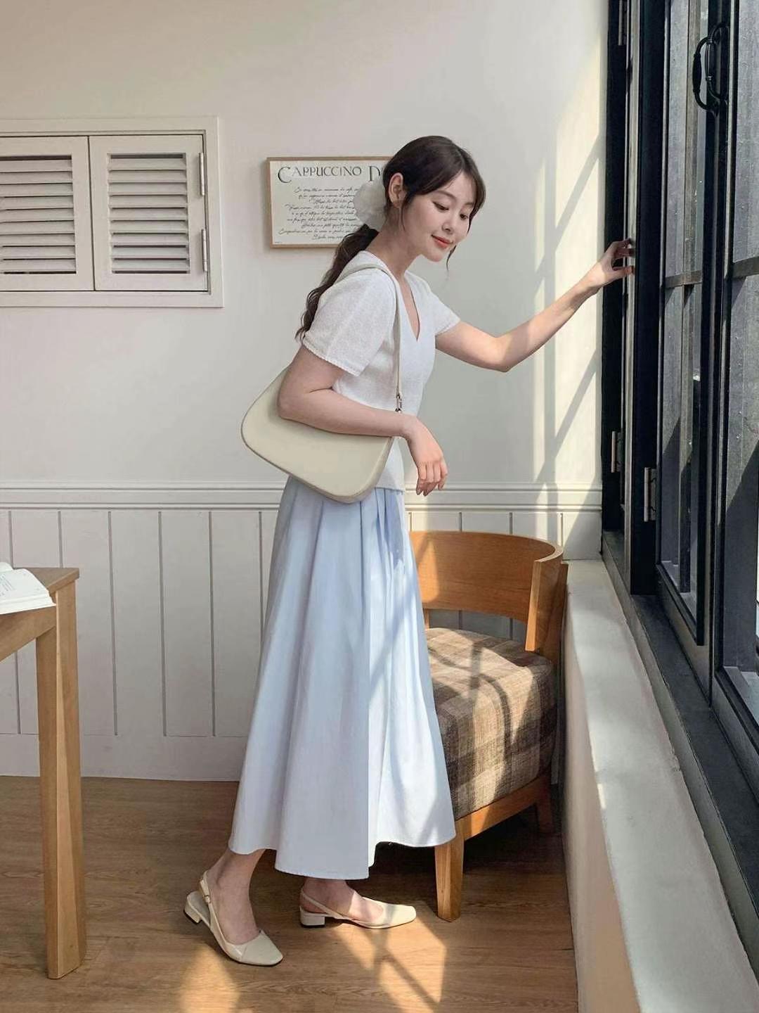 STELLA SKIRT韓國直郵㊣東大門實拍女裝新品人氣推薦25春夏長裙STELLA SKIRT長裙
