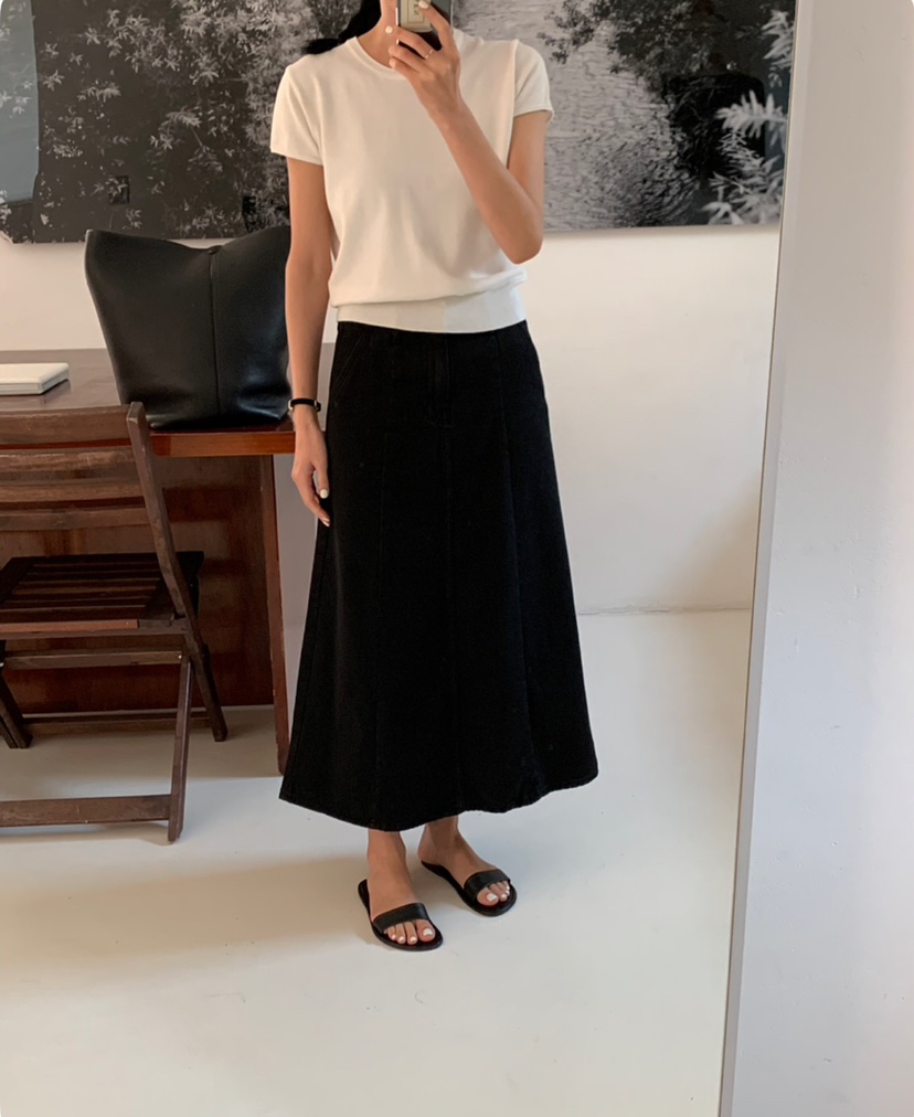 A Flan直郵韓國代購㊣女裝新品職業25春夏時尚推薦人氣長裙AFN/A Flan長裙