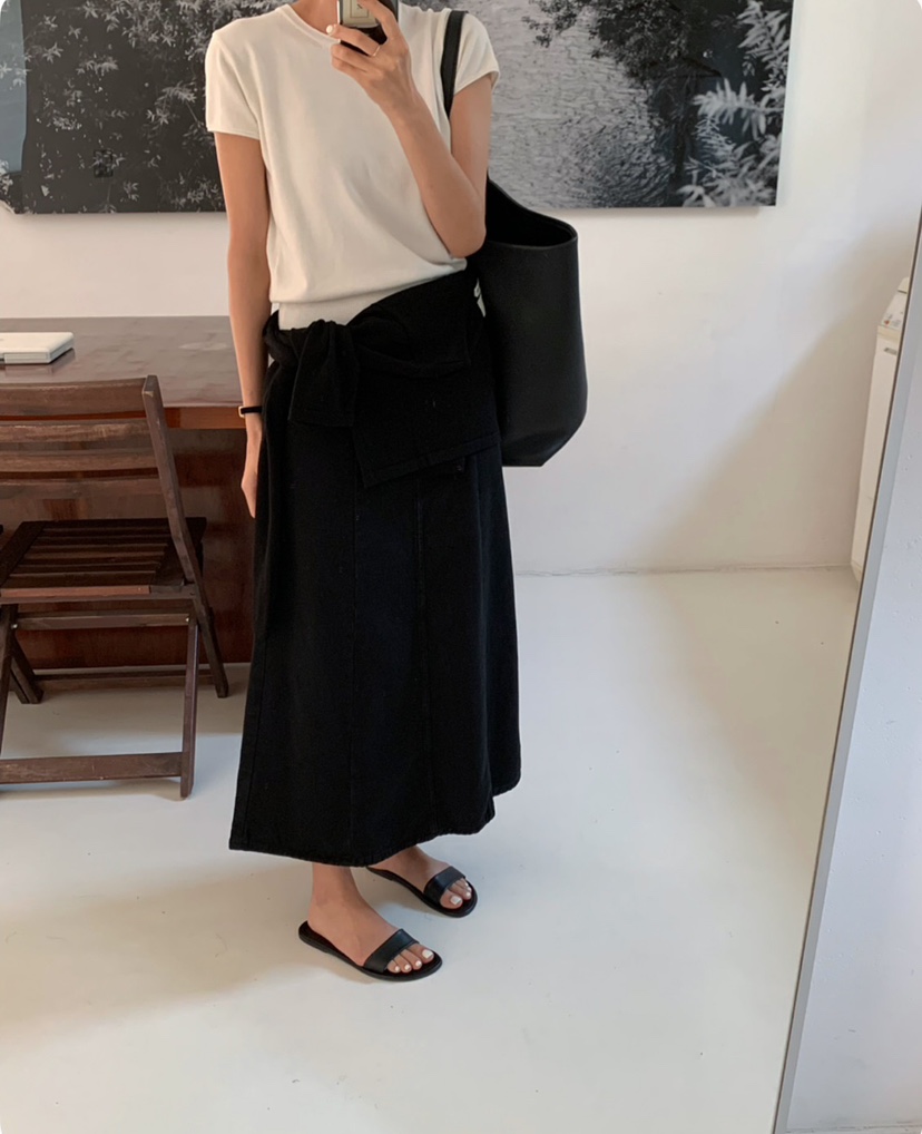 A Flan直郵韓國代購㊣女裝新品職業25春夏時尚推薦人氣長裙AFN/A Flan長裙