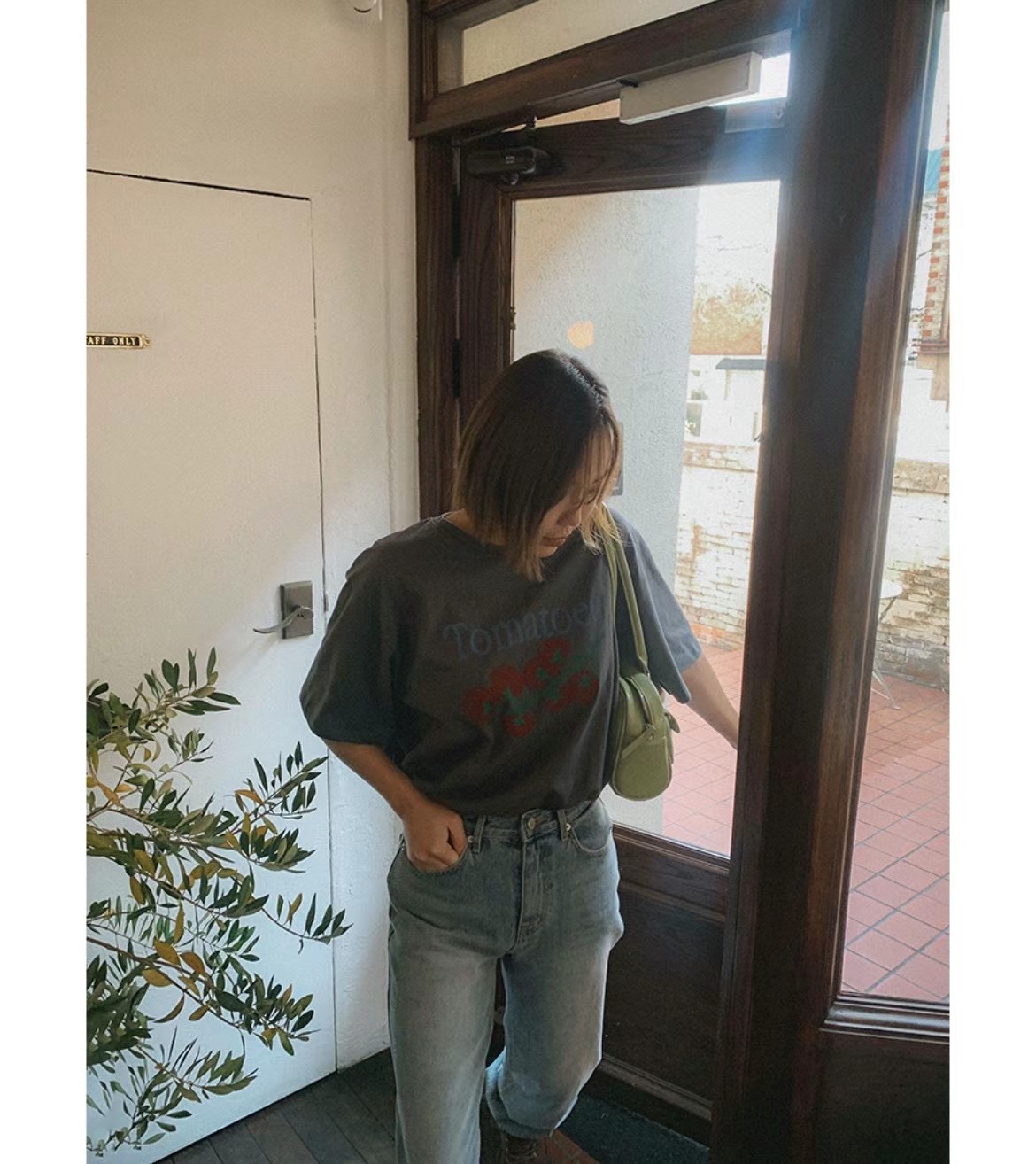 WEATHERISGOOD韓國㊣直郵東大門代購女裝新品時尚熱賣25春夏T恤WEATHERISGOODT恤