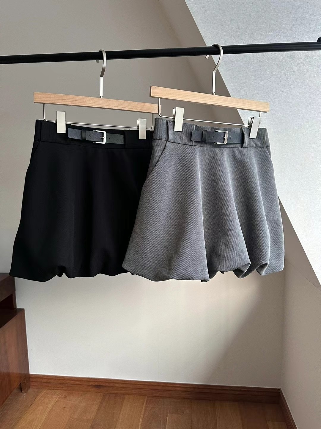 BLACK LINE直郵韓國代購㊣女裝新品25春夏時尚人氣短裙腰帶BLACK LINE短裙
