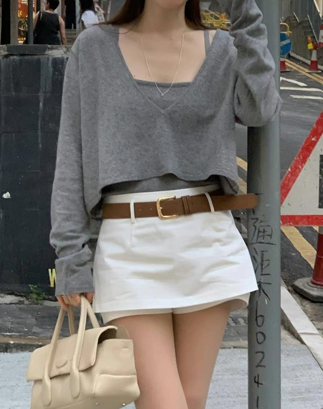 WEARRAW韓國直郵㊣女裝新品時尚人氣職業熱賣推薦25春夏套裝V領WEARRAW套裝圖色2