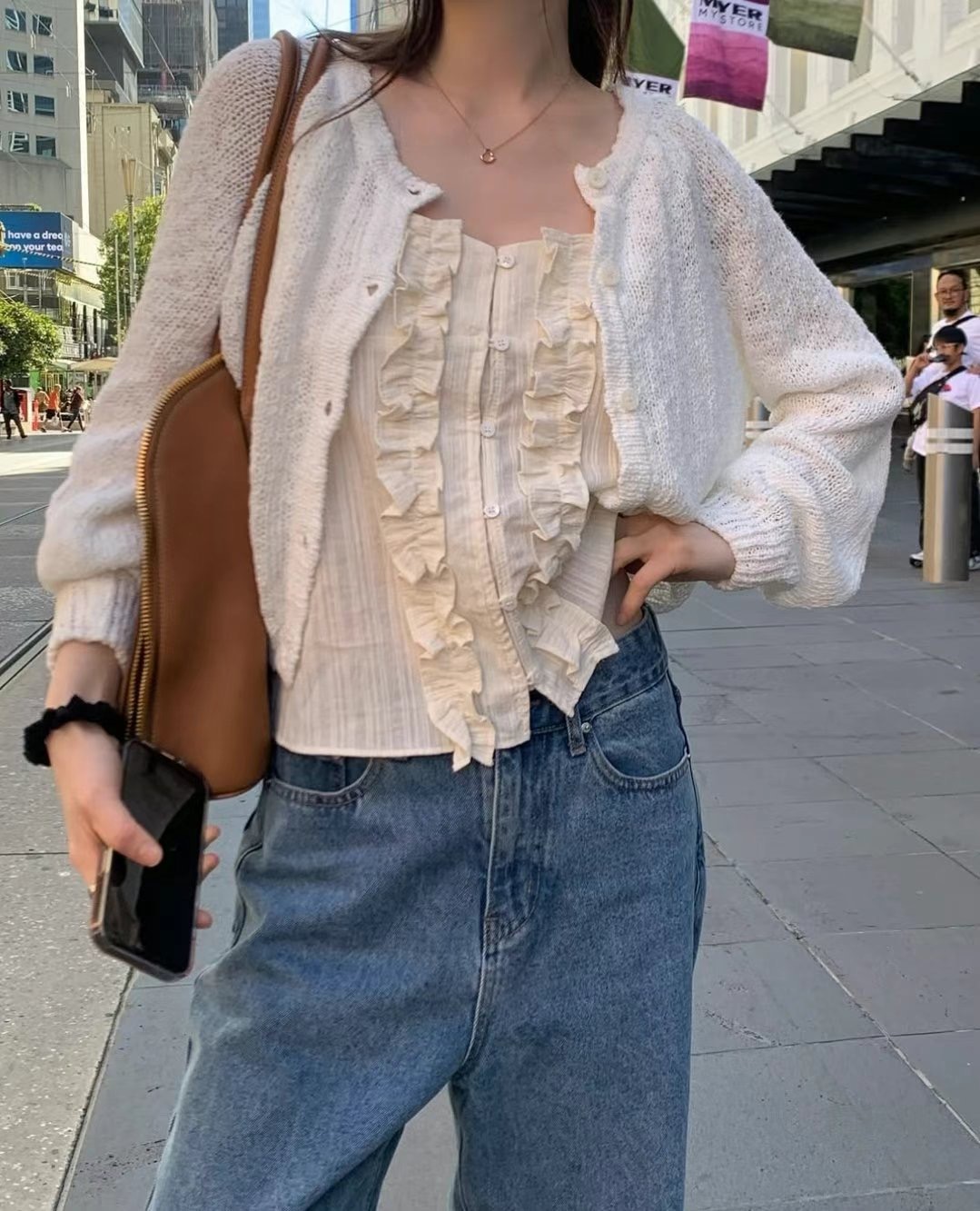 WEARRAW韓國直郵㊣女裝新品職業休閑25春夏時尚人氣熱賣針織衫WEARRAW針織衫圖色2