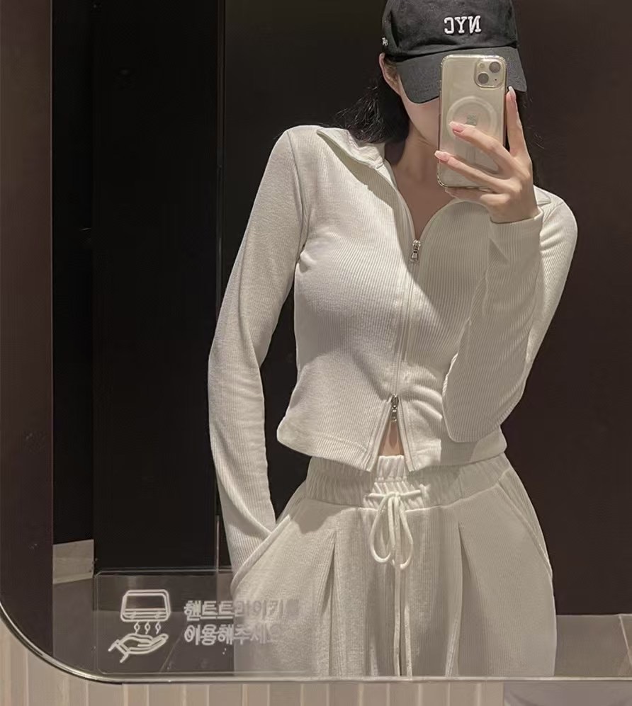 BLACK LINE韓國直郵㊣東大門實拍女裝新品25春夏人氣套裝拉鏈BLACK LINE套裝