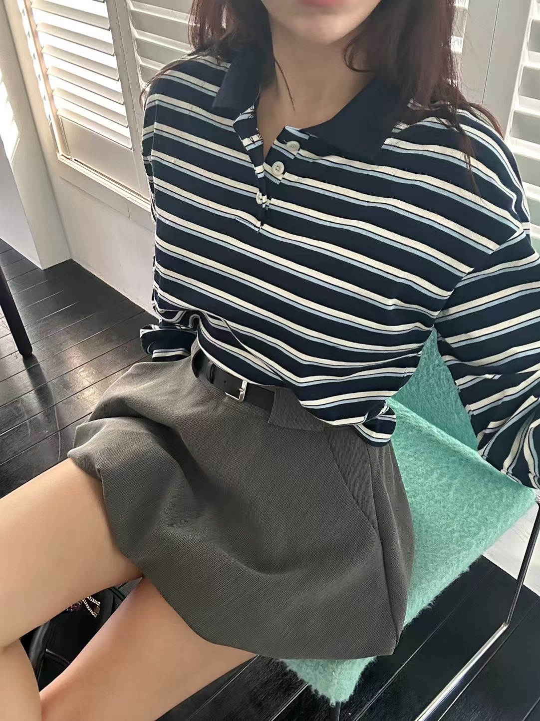 BLACK LINE韓國直郵㊣女裝新品推薦時尚休閑25春夏長袖T恤BLACK LINE長袖T恤圖色1