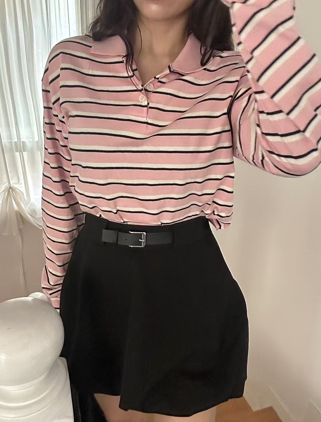 BLACK LINE韓國直郵㊣女裝新品推薦時尚休閑25春夏長袖T恤BLACK LINE長袖T恤圖色2