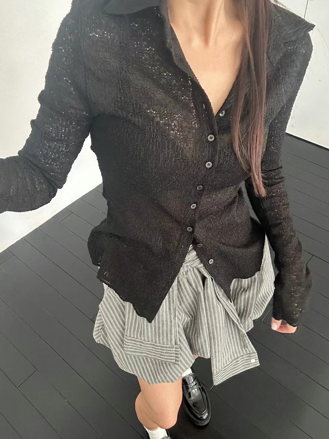 BLACK LINE韓國直郵㊣東大門實拍女裝新款人氣熱賣休閑針織衫BLACK LINE針織衫