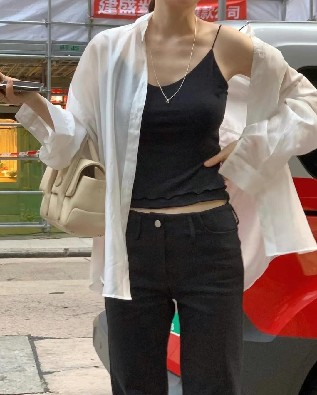 WEARRAW韓國㊣直郵東大門代購女裝新款休閑襯衫蕾絲衫不含腰帶寬松WEARRAW襯衫/蕾絲衫