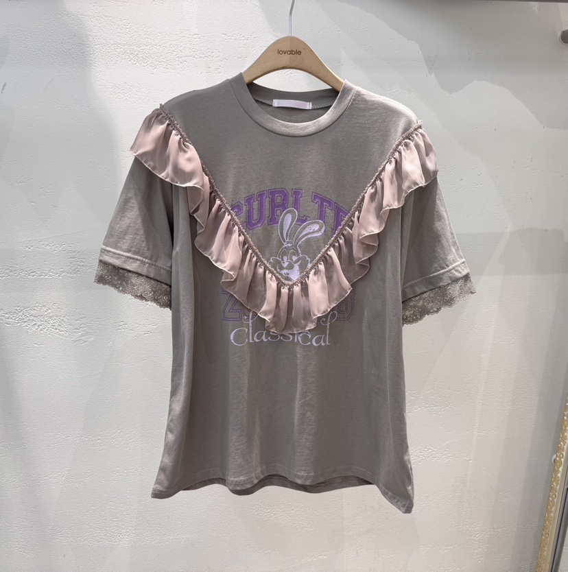 LOVABLE韓國㊣直郵東大門代購女裝新品熱賣時尚職業休閑T恤LOVABLET恤圖色2