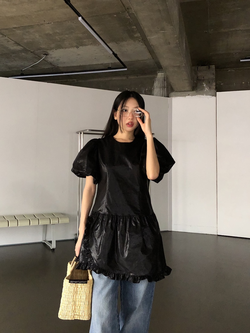 SUNDER MARKET韓國㊣直郵東大門代購女裝新品人氣連衣裙荷葉邊SUNDER MARKET連衣裙