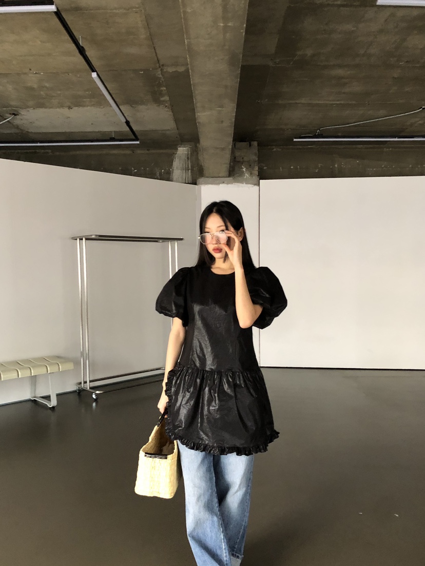 SUNDER MARKET韓國㊣直郵東大門代購女裝新品人氣連衣裙荷葉邊SUNDER MARKET連衣裙