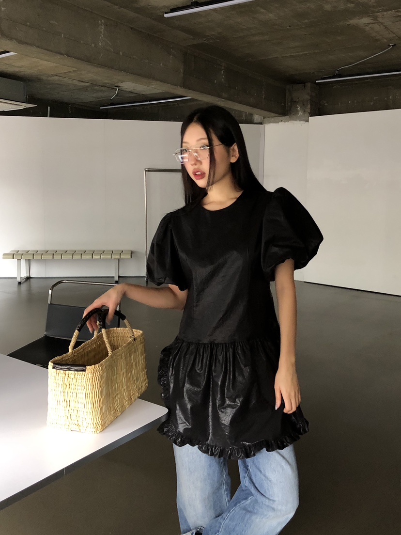 SUNDER MARKET韓國㊣直郵東大門代購女裝新品人氣連衣裙荷葉邊SUNDER MARKET連衣裙圖色2