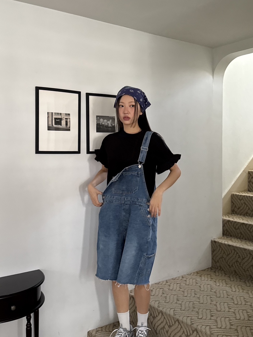 SUNDER MARKET韓國㊣直郵東大門代購女裝新品熱賣時尚背帶褲SUNDER MARKET背帶褲