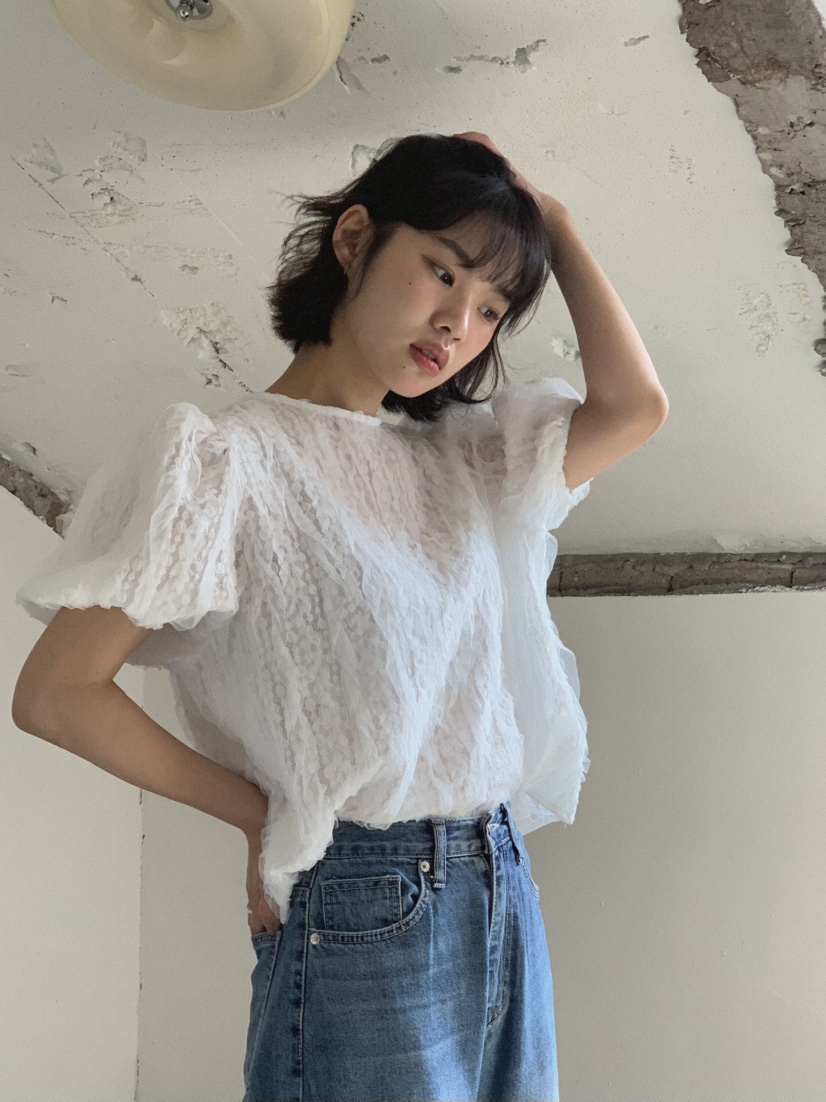 SLAT直郵韓國代購㊣女裝新品熱賣休閑人氣時尚25春夏襯衫蕾絲衫SLAT襯衫/蕾絲衫