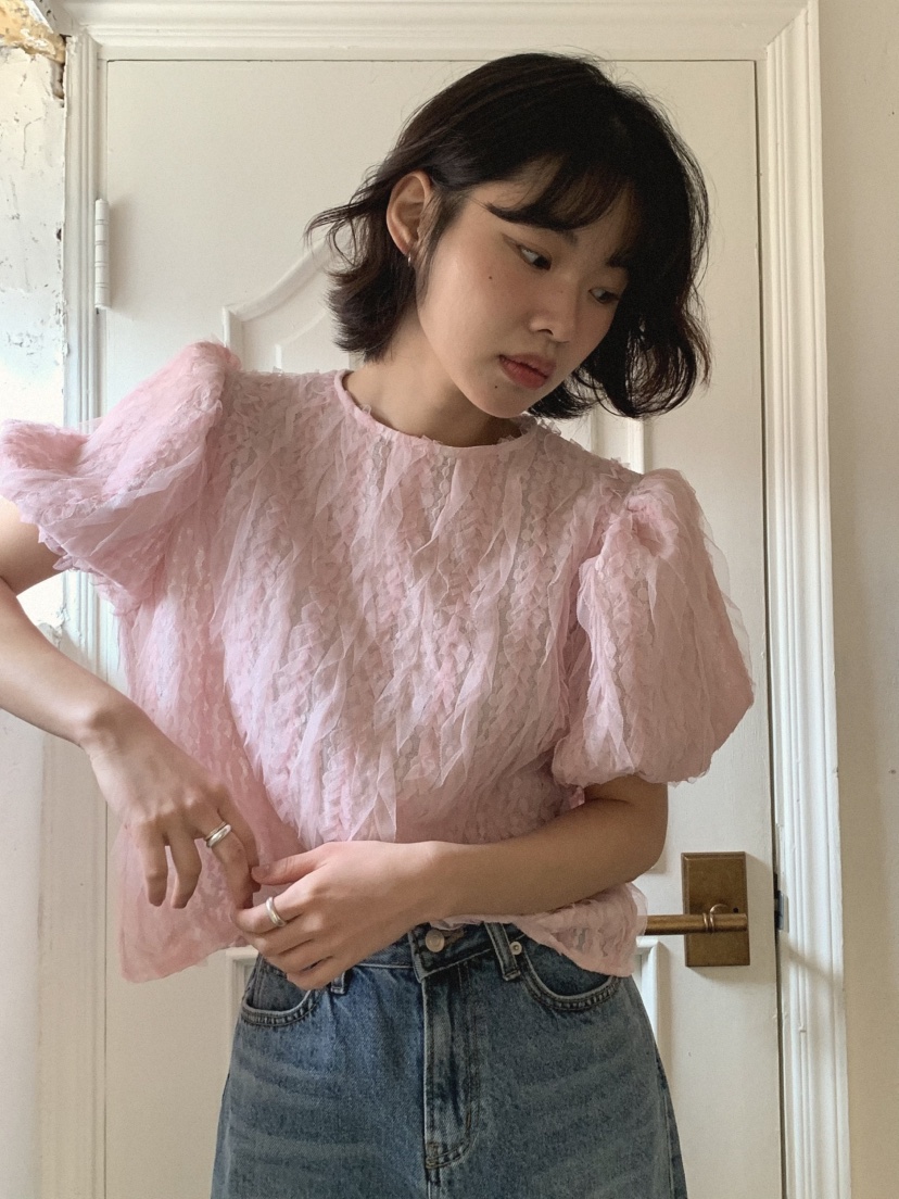 SLAT直郵韓國代購㊣女裝新品熱賣休閑人氣時尚25春夏襯衫蕾絲衫SLAT襯衫/蕾絲衫