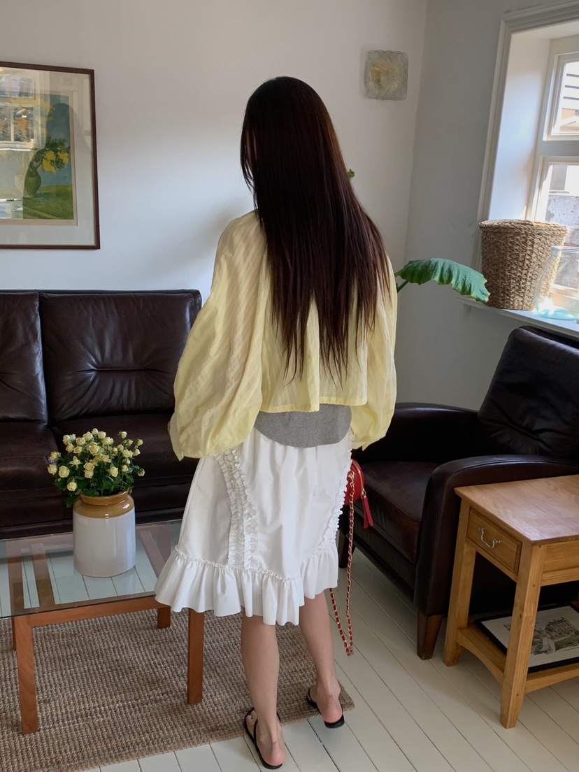 CAMEL-P韓國直郵㊣東大門實拍女裝新款休閑半身裙中短裙褶皺Came_l 家半身裙/中短裙