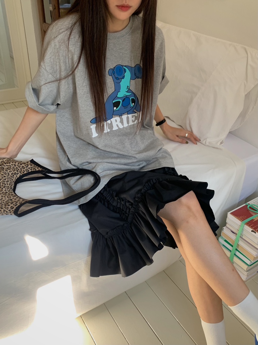 CAMEL-P韓國直郵㊣東大門實拍女裝新款休閑半身裙中短裙褶皺Came_l 家半身裙/中短裙
