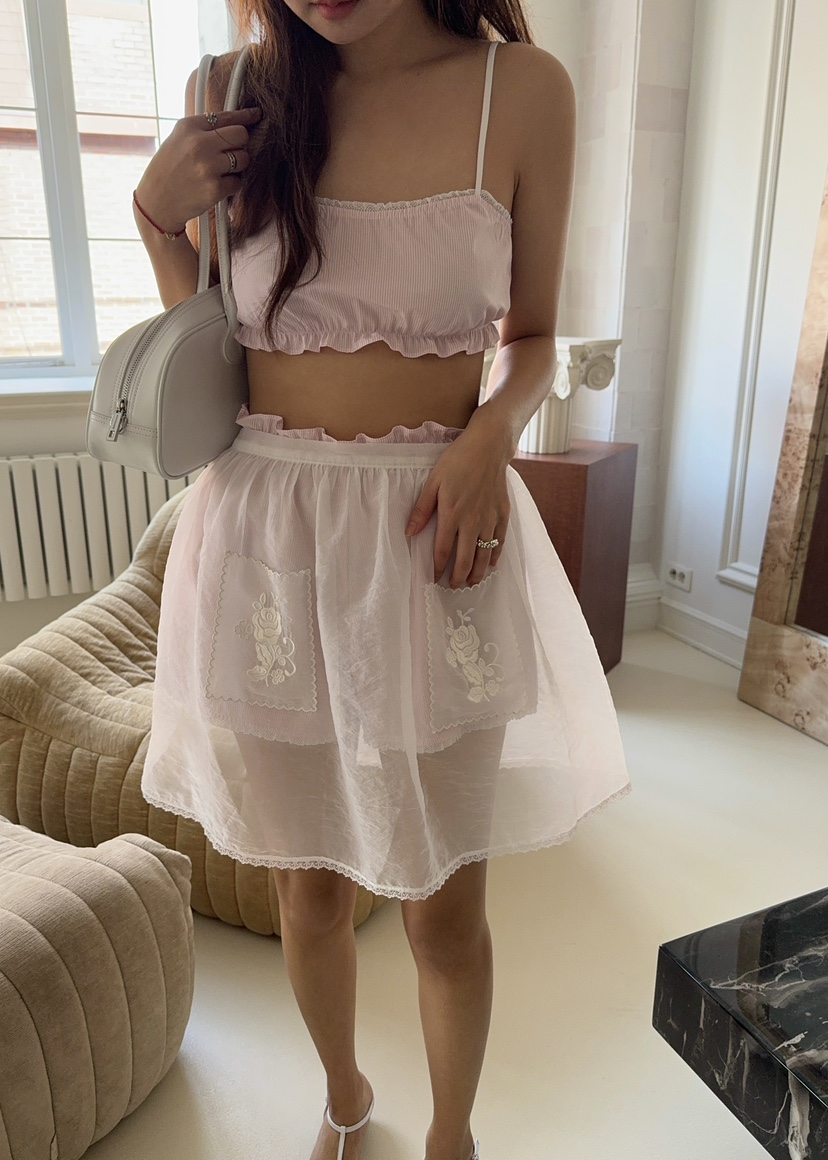 OUPPT韓國直郵㊣女裝新款休閑推薦人氣職業時尚短裙刺繡披肩OUPPT短裙