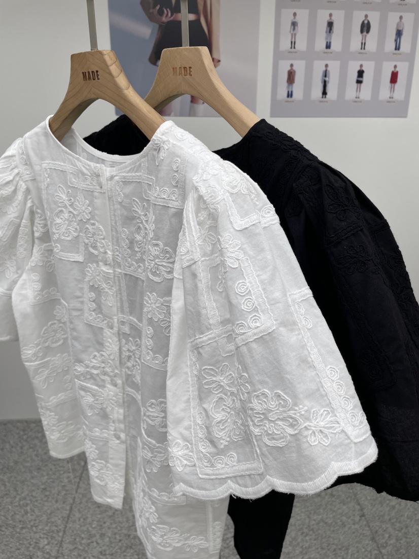 MADE-P韓國直郵㊣女裝新品休閑人氣25春夏熱賣職業襯衫蕾絲衫MADE-P襯衫/蕾絲衫