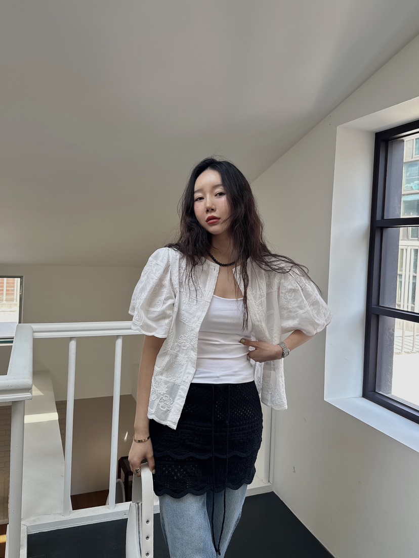 MADE-P韓國直郵㊣女裝新品休閑人氣25春夏熱賣職業襯衫蕾絲衫MADE-P襯衫/蕾絲衫