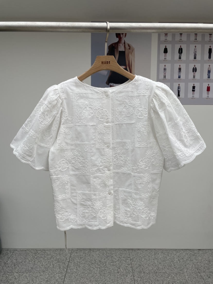 MADE-P韓國直郵㊣女裝新品休閑人氣25春夏熱賣職業襯衫蕾絲衫MADE-P襯衫/蕾絲衫