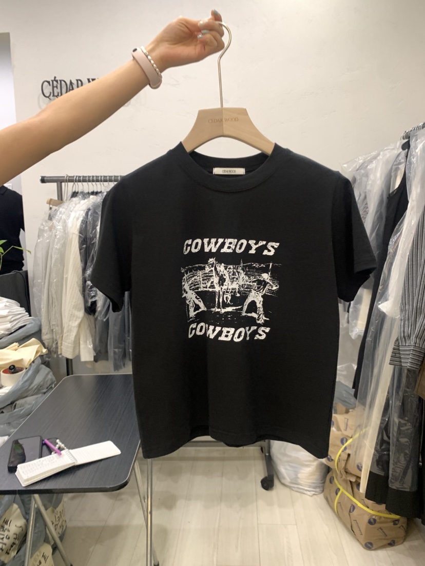 CEDARWOOD韓國直郵㊣女裝新品職業25春夏推薦熱賣休閑人氣T恤CEDARWOODT恤圖色2