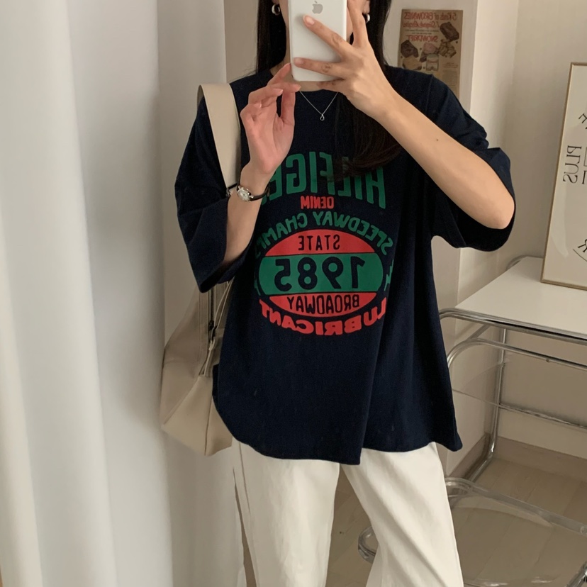 HELLO JINI韓國直郵㊣東大門實拍女裝新款時尚25春夏休閑T恤HELLO JINIT恤