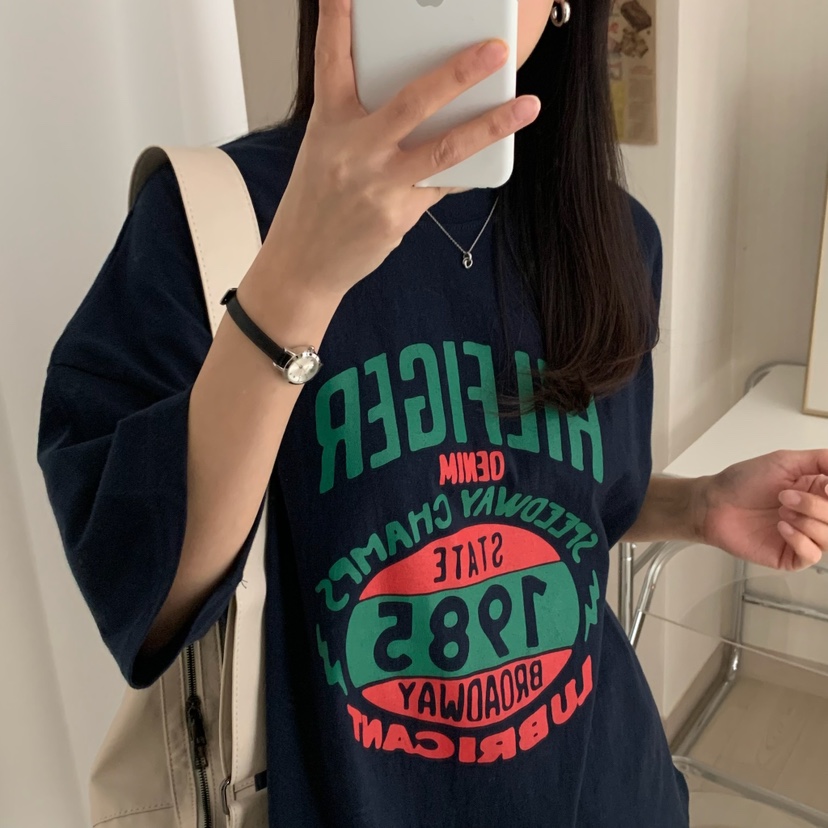 HELLO JINI韓國直郵㊣東大門實拍女裝新款時尚25春夏休閑T恤HELLO JINIT恤