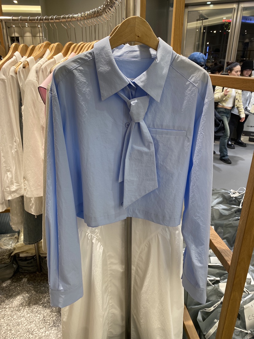 SOF韓國直郵㊣東大門實拍女裝新品25春夏熱賣襯衫蕾絲衫含領帶SOF襯衫/蕾絲衫