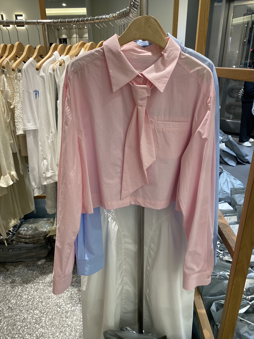 SOF韓國直郵㊣東大門實拍女裝新品25春夏熱賣襯衫蕾絲衫含領帶SOF襯衫/蕾絲衫圖色2