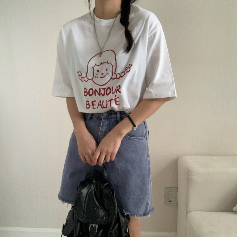 FROMJINI韓國直郵㊣東大門實拍女裝新品時尚人氣職業休閑T恤FROMJINIT恤