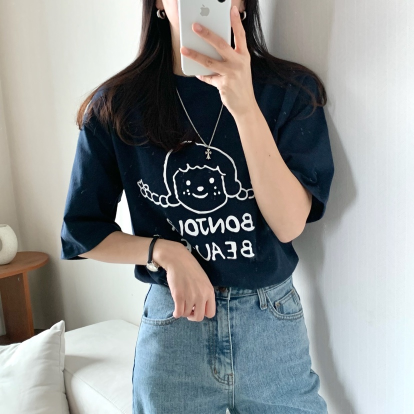 FROMJINI韓國直郵㊣東大門實拍女裝新品時尚人氣職業休閑T恤FROMJINIT恤圖色2
