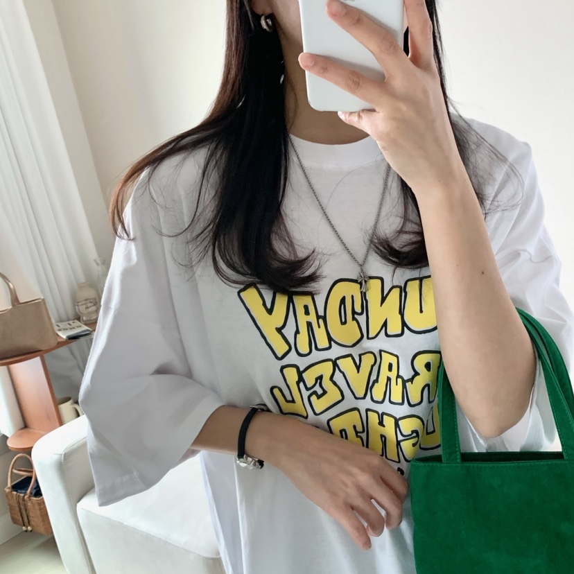FROMJINI韓國直郵㊣東大門實拍女裝新款人氣25春夏職業休閑T恤FROMJINIT恤