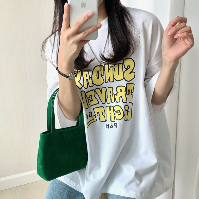 FROMJINI韓國直郵㊣東大門實拍女裝新款人氣25春夏職業休閑T恤FROMJINIT恤圖色2