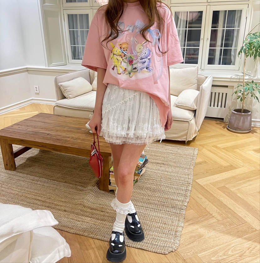 BOUTIQUE-L直郵韓國代購㊣女裝新品25春夏熱賣人氣短裙蕾絲BOUTIQUE-L短裙