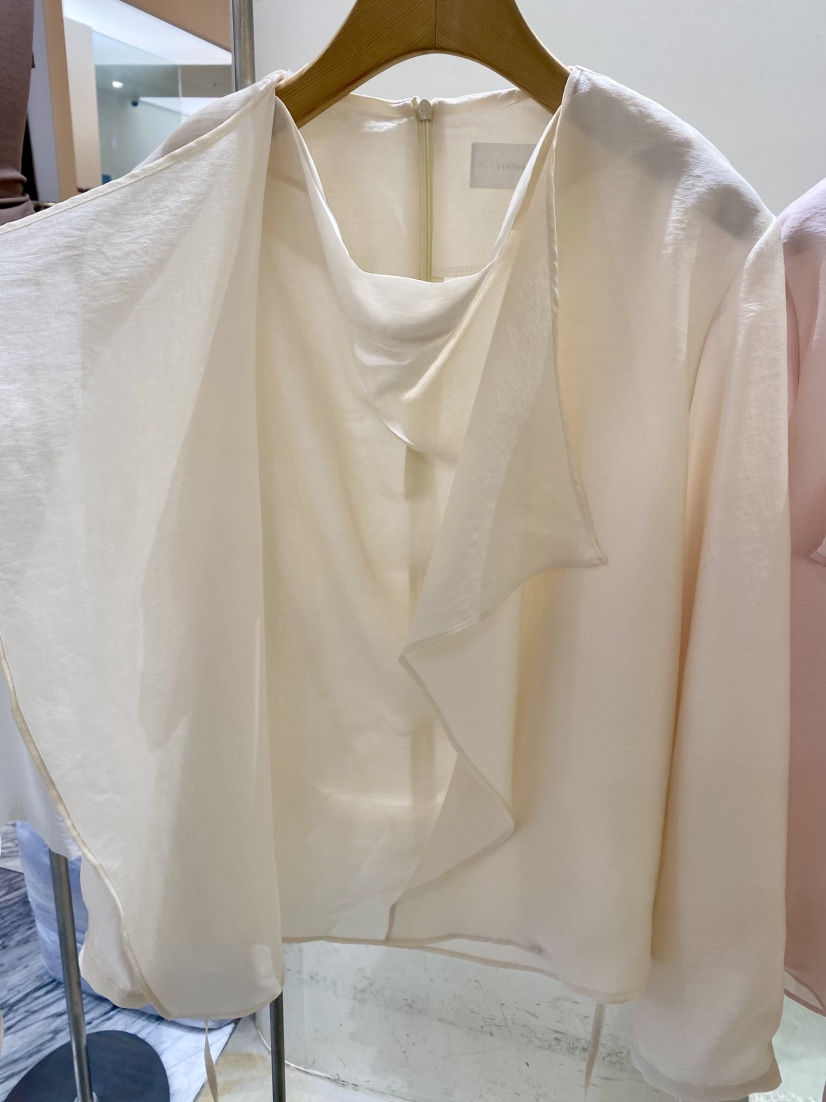 YIKHO STYLE韓國直郵㊣女裝新品休閑推薦襯衫蕾絲衫含腰繩YIKHO STYLE襯衫/蕾絲衫