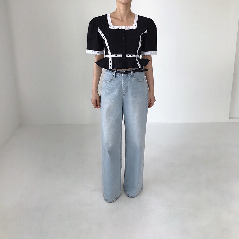 2TWO MOON韓國㊣直郵東大門代購女裝新品25春夏襯衫蕾絲衫2TWO MOON襯衫/蕾絲衫