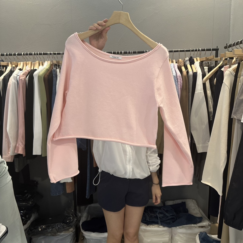 FLAMME TOIT韓國直郵㊣女裝新品25春夏熱賣休閑職業長袖T恤FLAMME TOIT長袖T恤圖色3