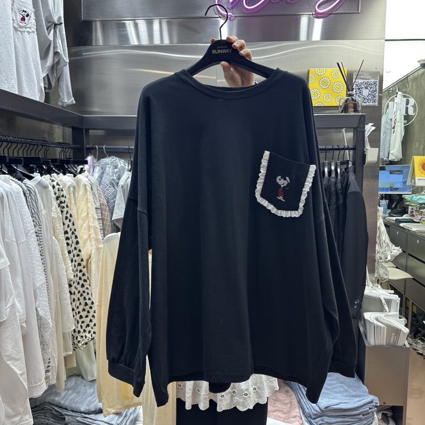 RUNWAY-런웨이直郵韓國代購㊣女裝新款人氣25春夏長袖T恤史努比RUNWAY長袖T恤圖色3