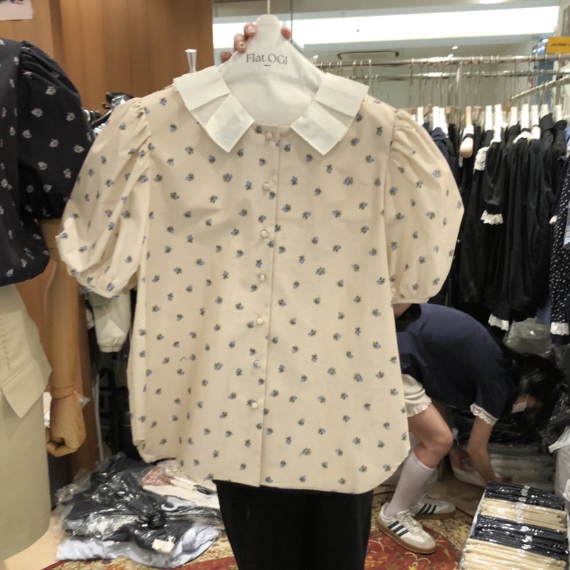 OGI韓國㊣直郵東大門代購女裝新品熱賣時尚人氣休閑襯衫蕾絲衫FLat OGI襯衫/蕾絲衫圖色1