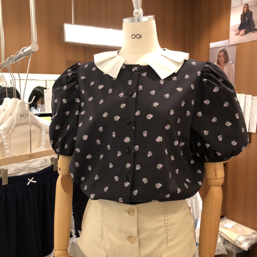 OGI韓國㊣直郵東大門代購女裝新品熱賣時尚人氣休閑襯衫蕾絲衫FLat OGI襯衫/蕾絲衫圖色2