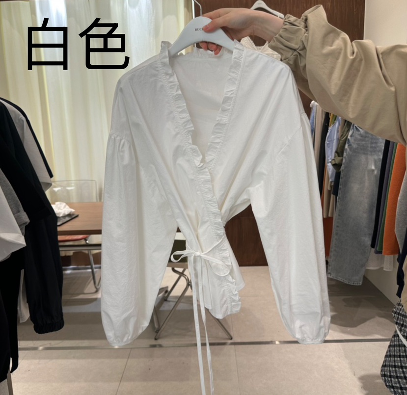 BUCKLE韓國㊣直郵東大門代購女裝新品休閑職業25春夏襯衫蕾絲衫BUCKLE襯衫/蕾絲衫