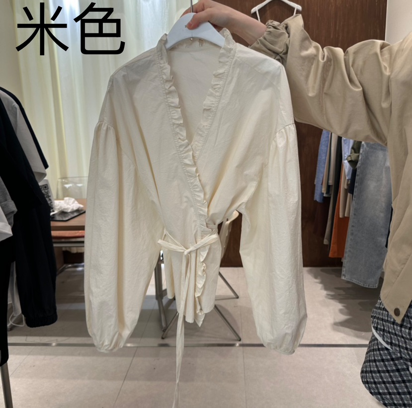 BUCKLE韓國㊣直郵東大門代購女裝新品休閑職業25春夏襯衫蕾絲衫BUCKLE襯衫/蕾絲衫圖色2