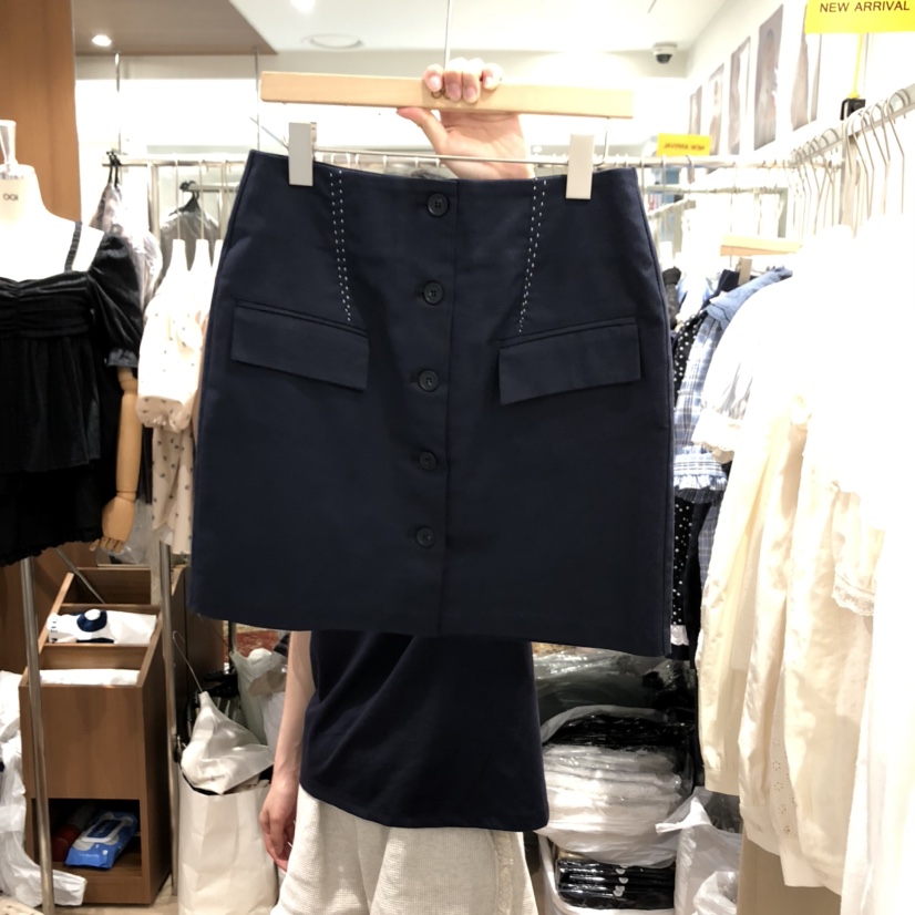 OGI韓國直郵㊣女裝新品休閑熱賣推薦職業時尚25春夏半身裙中短裙FLat OGI半身裙/中短裙圖色2