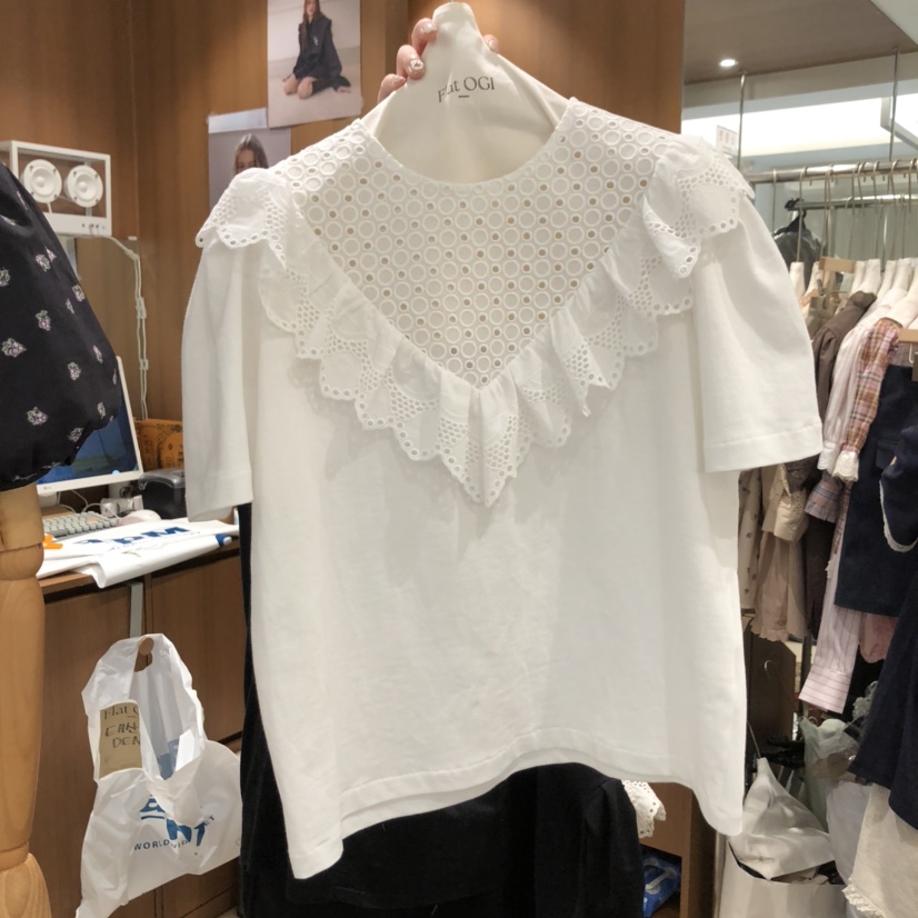OGI韓國直郵㊣女裝新款推薦熱賣時尚休閑人氣職業襯衫蕾絲衫FLat OGI襯衫/蕾絲衫
