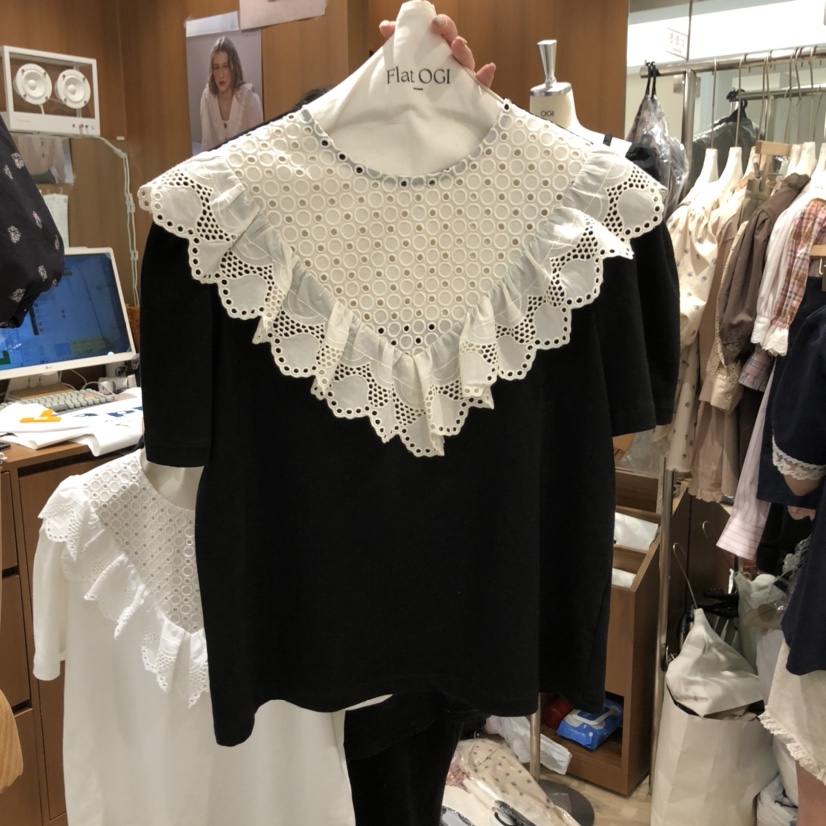 OGI韓國直郵㊣女裝新款推薦熱賣時尚休閑人氣職業襯衫蕾絲衫FLat OGI襯衫/蕾絲衫圖色2