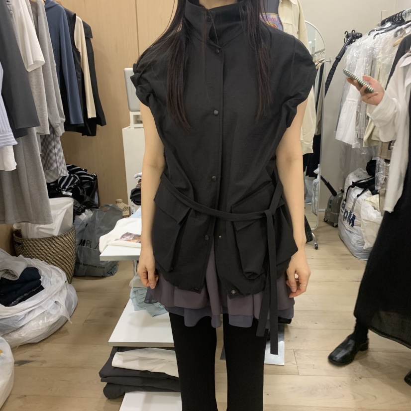 VILLABUTTON直郵韓國代購㊣女裝新品人氣職業25春夏馬甲包含腰帶VILLABUTTON馬甲圖色2