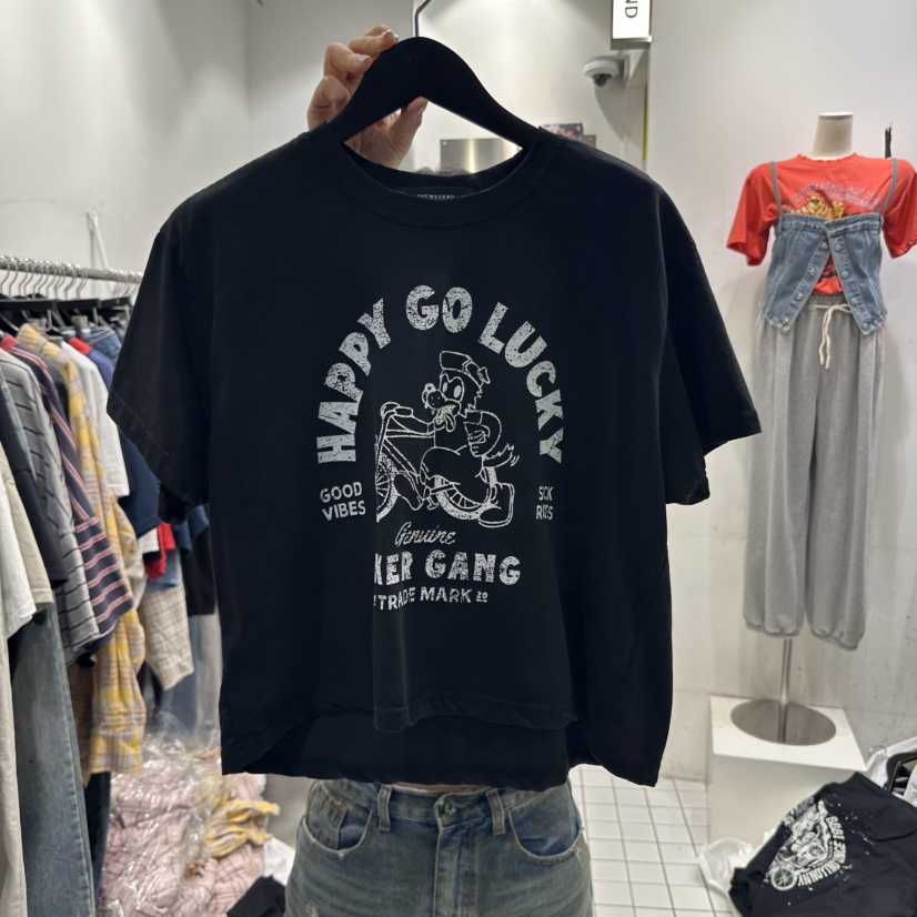 THE WEEKND韓國直郵㊣女裝新品熱賣職業25春夏休閑T恤短款THE WEEKNDT恤圖色4